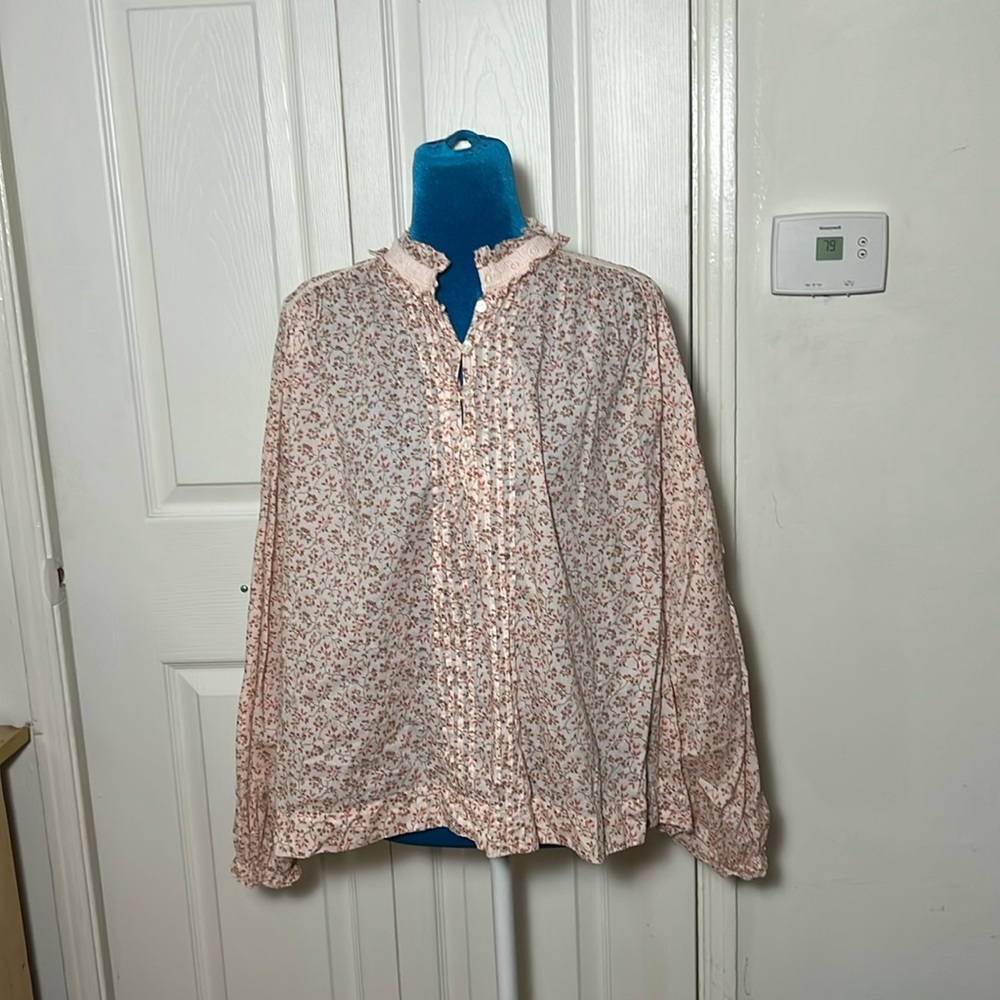 Vanessa Bruno Floral Blouse - Pink and White Women’s 42 Large